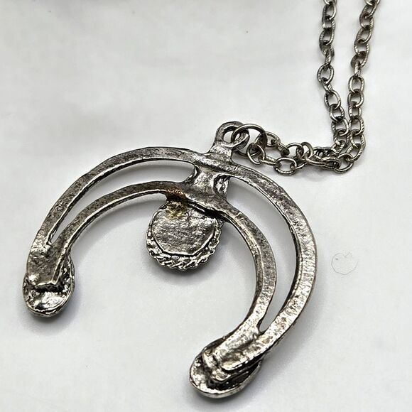 "5/$25" Silvertone Faux Turquoise Southwestern Pendant 25" Chain Necklace - Picture 7 of 8